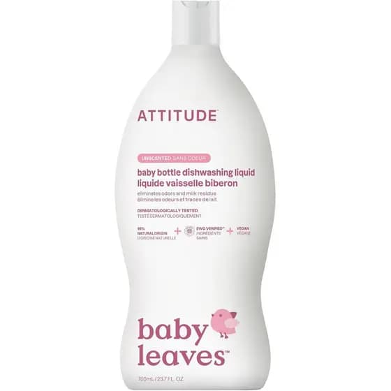 ATTITUDE Sabão para Mamadeiras e Louças, Limpador de Mamadeiras Verificado pela EWG, Sem Fragrância e Sem Corantes, Remo