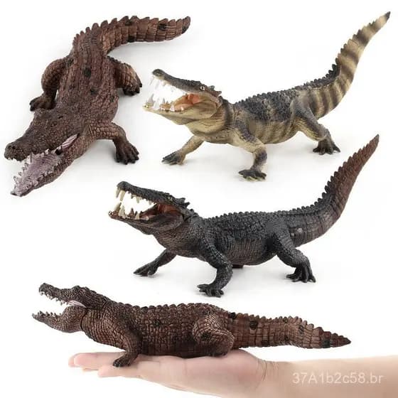 Grande Modelo de Crocodilo em PVC, Simulação Realista de Vida Selvagem, Ornamento Estático para Comércio Exterior
