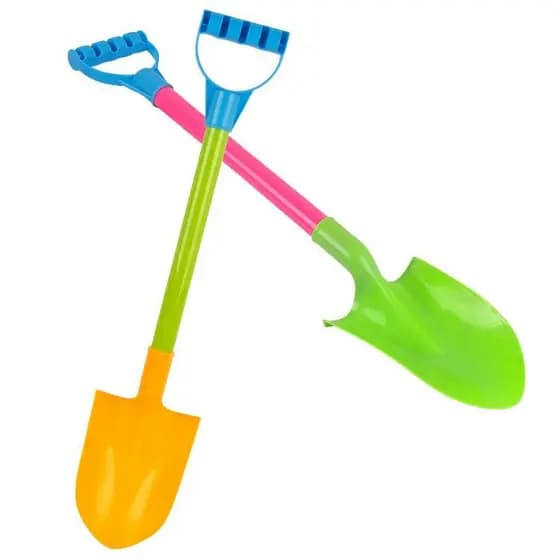 Brinquedos de praia de verão, conjunto de 2 pás de plástico reforçado para escavar areia e brincar na água.