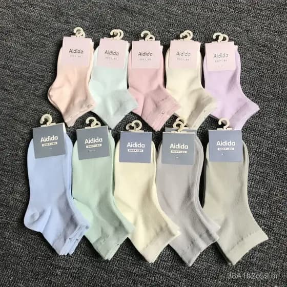 Meias Infantis de Algodão de Cano Médio da Aidida para o Verão, Meias Finas de Malha Coloridas para Meninos e Meninas.