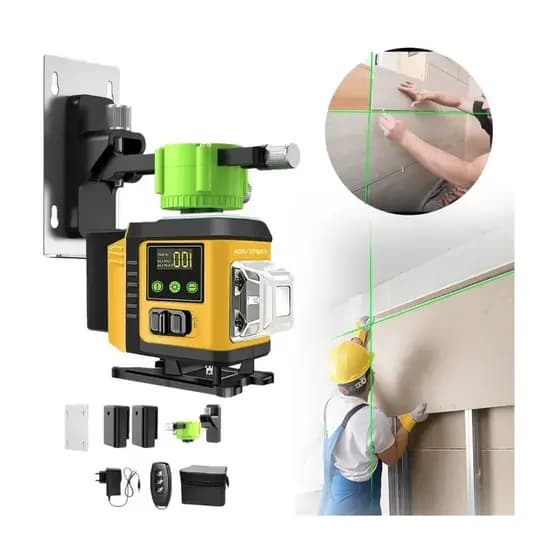 Nível Laser Verde 12 Linhas Autonivelante Tela Lcd 2 Bateria Envio Imediato e Nota Fiscal