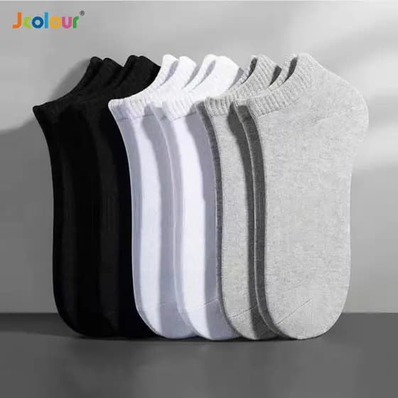 Kit 12 Pares Meias Baixas Ankle de Algodão Reciclado Jcolour, Meias Macias Absorventes de SuorUso