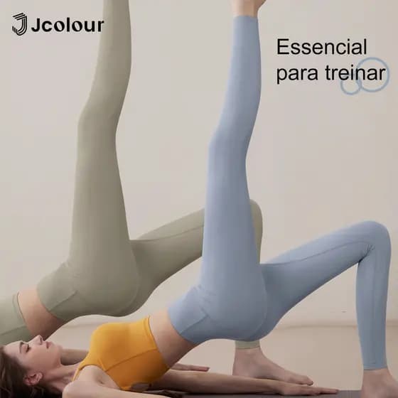 Calça Legging Feminina Alta Cintura Jcolour, Tecido Opaco Macio Sem Transparência para Yoga