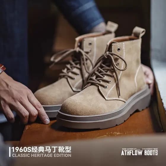 Botas Martin modernas Retro botas gerais 2026 outono novo estilo Melade Mid-Cut botas curtas All-Match botas masculinas