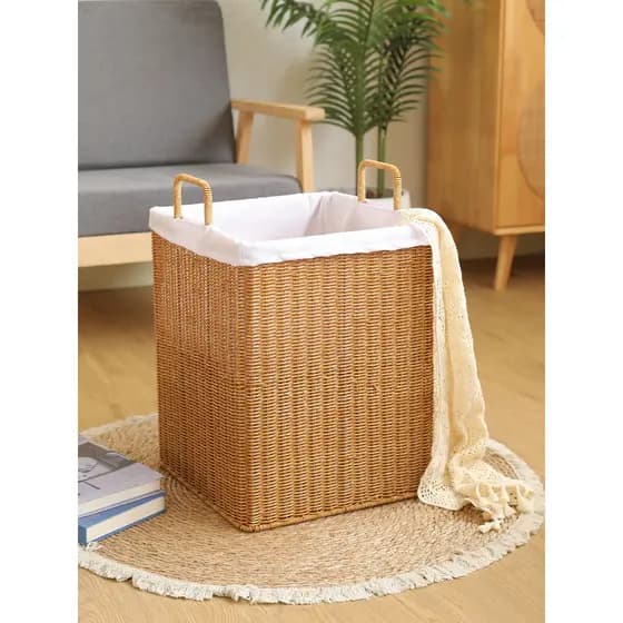 KENS Cesto de roupas sujas Armazenamento Cesto de roupas sujas domésticas Cesto de armazenamento de roupas sujas de teci