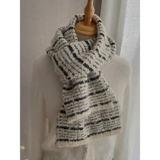 Moda Mohair cachecol grosso 2026 outono inverno novo estilo cachecol de lã grossa quente ombro pescoço xale extravagante
