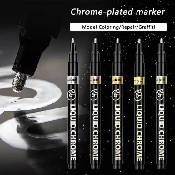 Galvanoplastia espelho marcador de tinta Metal cromo chapeamento caneta à prova dwaterproof água retoque pintura modelo