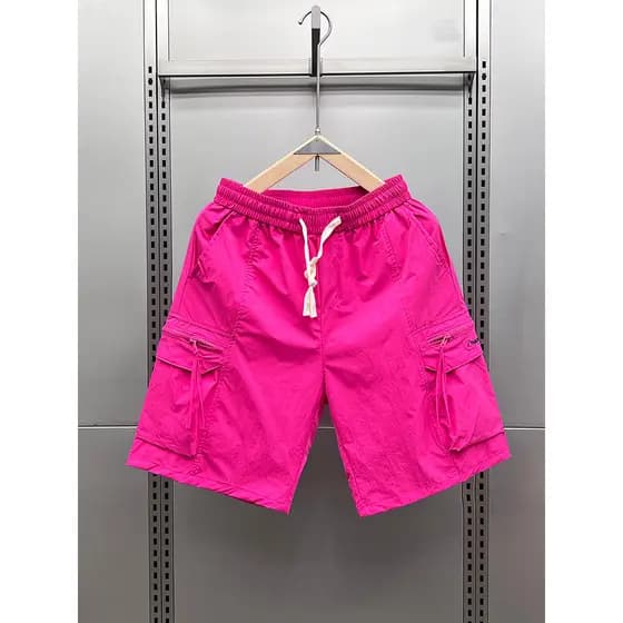 Verão estilo americano macacão grande bolso Shorts masculino Street Wear versão coreana magro-ajuste All-match respiráve