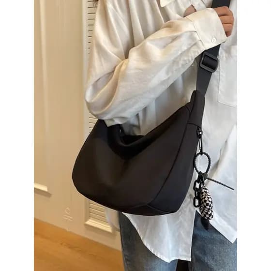 Huaxi senhoras bolinho saco mochila saco do mensageiro feminino preto feminino saco de náilon Commuter grande capacidade