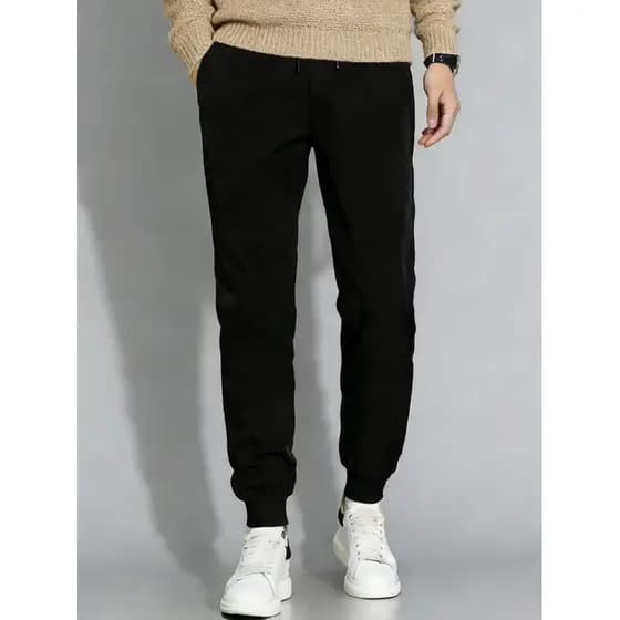 Calças masculinas preto estilo básico outono inverno calças casuais calças esportivas calças masculinas outono inverno e