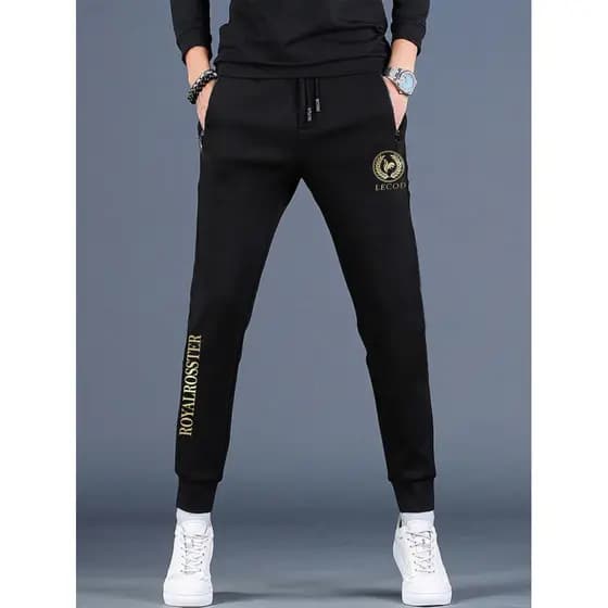 Calça Casual Masculina Outono Inverno Fleece-Fleece-Fleece-Fleece-Fleece-Fo
