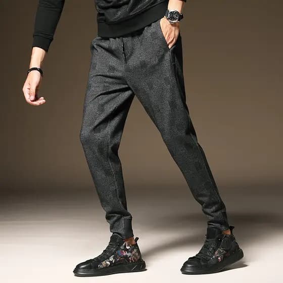 Calças xadrez britânicas calças casuais masculinas outono calças masculinas 2023 novo estilo na moda magro-ajuste calças