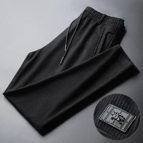 Calças masculinas de veludo High-End listrado calças casuais magro-ajuste calças magras calças masculinas outono inverno
