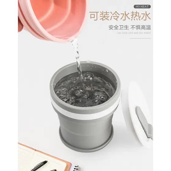 Copo de água dobrável copo de água de Silicone resistente a altas temperaturas copo de café de água fervente portátil vi
