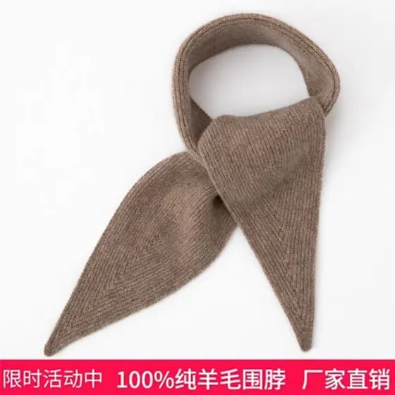 Leve lã pura malha pequeno cachecol feminino pescoço cachecol curto coluna Cervical quente Cashmere lã cachecol decoraçã