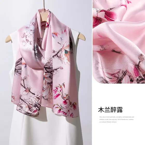 Shanghai Story lenço de seda Real feminino primavera 2026 novo estilo 100% seda amoreira High-End sentido cachecol mãe c