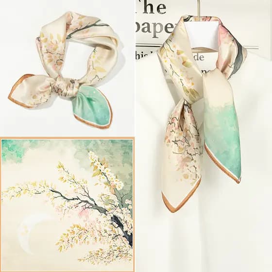 Shanghai Story lenço de seda amoreira feminino lenço de seda novo estilo seda pequeno lenço quadrado presente de anivers