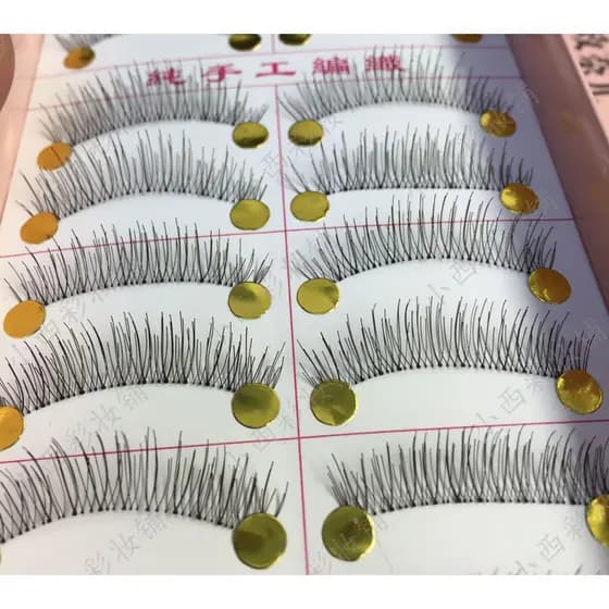 Caixa de pó par inteiro cílios postiços plástico transparente haste fibra Artificial Natural versão longa 217 linha de p