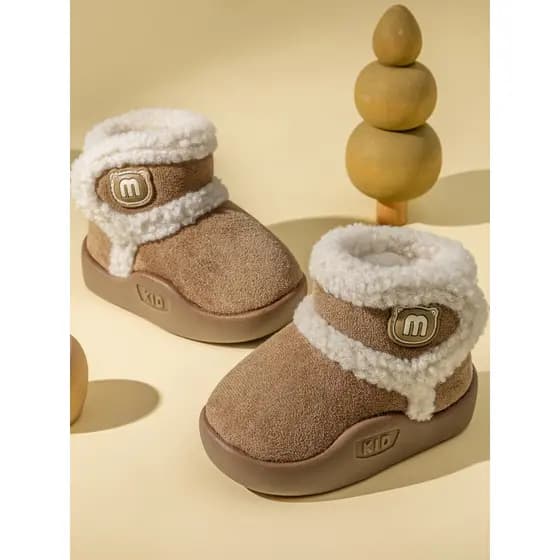 Crianças inverno sapatos de algodão forro de lã engrossado meninos Anti-deslizamento sapatos quentes do bebê da criança