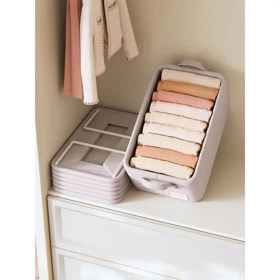 7 pçs no guarda-roupa roupas calças organizador caixa de armazenamento de guarda-roupa em camadas ferramenta útil gaveta