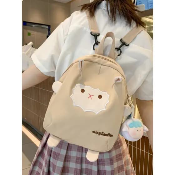 Japonês bonito cordeiro mochila feminina 2023 novo estilo verão All-Match saco do mensageiro macio menina estudante moch