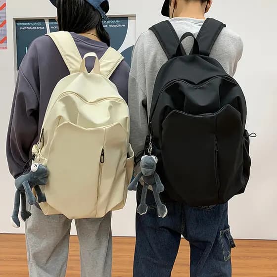 Mochila feminina estudante universitário simples moda tendência casal mochila ins pode conter 52cm mochila de computador