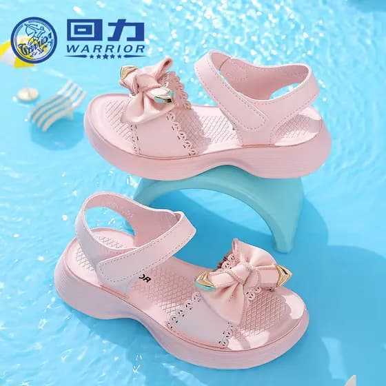 Puxar para trás sapatos infantis sandálias infantis 2026 verão novo estilo meninas arco princesa sapatos meninas sola ma