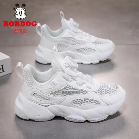 Babudou sapatos infantis sapatos brancos meninas malha respirável sapatos novo estilo escola primária crianças sapatos e