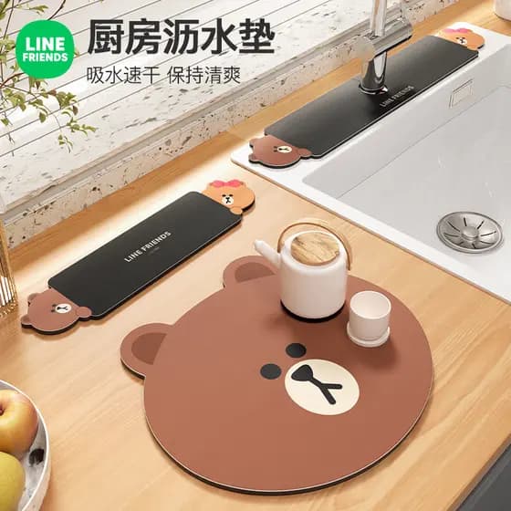 Tapete de drenagem de cozinha, mesa de jantar, bancada, absorvente, porta-copos, lavatório dedicado, controle de água, à