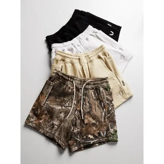 ASRV Verão Masculino Lace-Up Fitness Quarter Shorts Lazer Ao Ar Livre Exercício Shorts Americanos Camuflagem Shorts