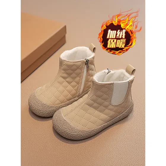 Bebê Martin botas outono inverno estilo forro de lã crianças sapatos de algodão meninos sapatos sola macia do bebê da cr