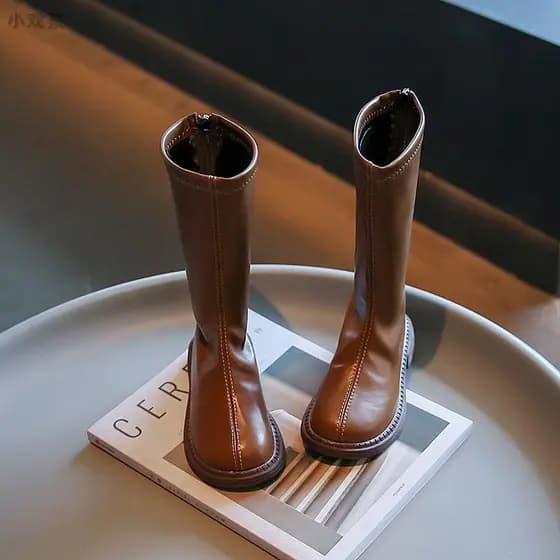 Pequeno pato amarelo meninas sapatos botas infantis botas de alta qualidade estilo primavera 2025 botas de couro do bebê