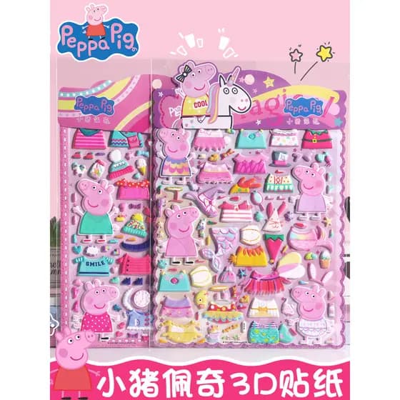 Piglet Peppa Adesivos Bolha Infantil Pintura 3d Tridimensional Adesivos de Vestir Infantil Desenhos Animados Jardim de I