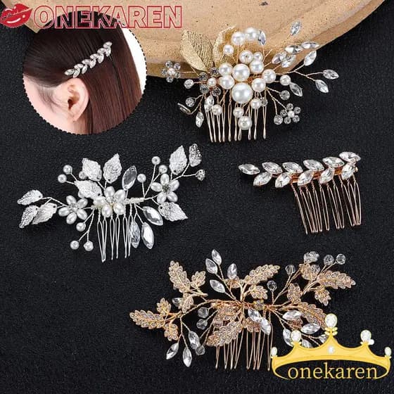 <Tudo em estoque>KR Hair Combs Moda Jóias De Cabelo Pérola Deixa Tiara Clipes De Noiva