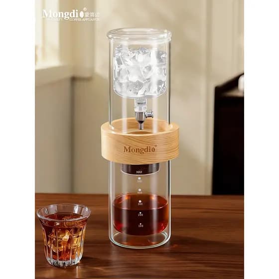 Mongdio pote de gotejamento de gelo de vidro duplo cafeteira de gotejamento de gelo grande capacidade pote de fermentaçã