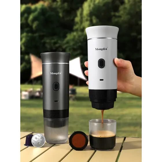 Máquina de café elétrica portátil, cápsula de acampamento ao ar livre, máquina de café recarregável por USB, moedor de c