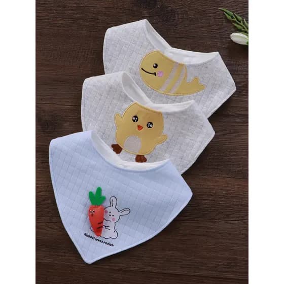 Toalha de saliva babador de algodão do bebê bordado triângulo cachecol à prova dwaterproof água recém-nascido saliva bab