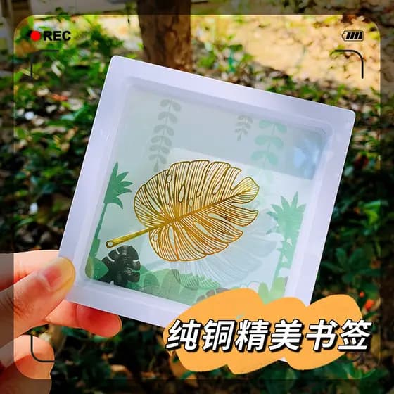 Linguagem verde folha de cobre puro marcador caixa de presente Cultural criativo presente menina estilo japonês literári
