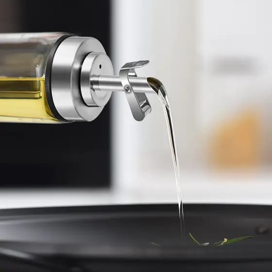 Pote de óleo de vidro Abertura automática Fechamento à prova de vazamentos Cozinha Garrafa de óleo doméstica Tanque de ó