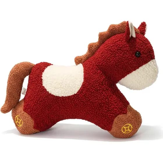 Cavalo Do Zodíaco Chinês Brinquedo De Pelúcia Vermelho 2026 Ano Animal Macio Festivo Decoração Para Casa Almofada Sofá Q