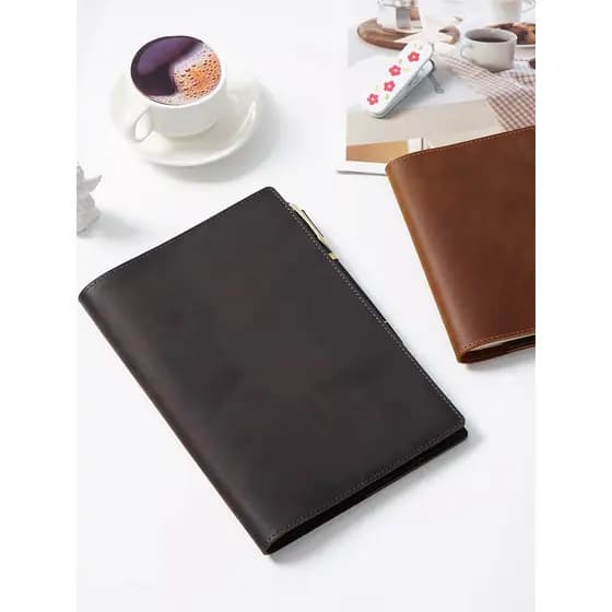 Primeira camada de couro bloco de notas livro roupas A5A6 página fixa manual couro genuíno capa protetora caderno diário
