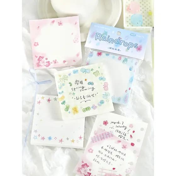Ins estilo bloco de notas série sal menina planta flor fresca colagem rasgável criativo bonito papel não pegajoso 100 fo