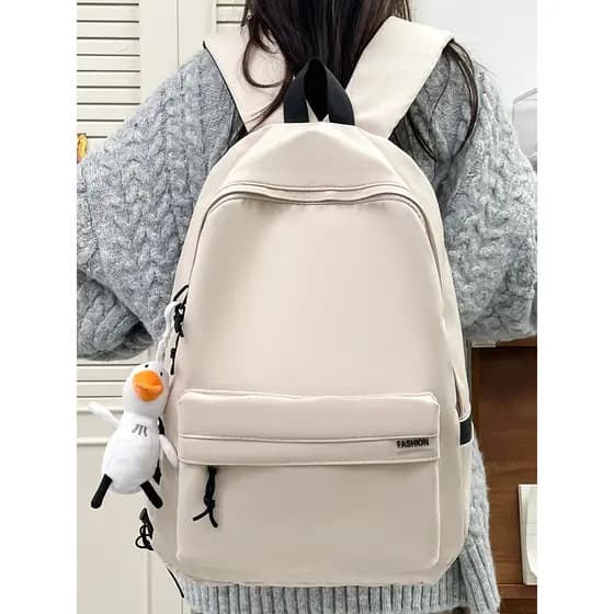 Cor sólida estilo Preppy mochila redutora de carga simples na moda estilo japonês All-Match mochila leve masculina mochi