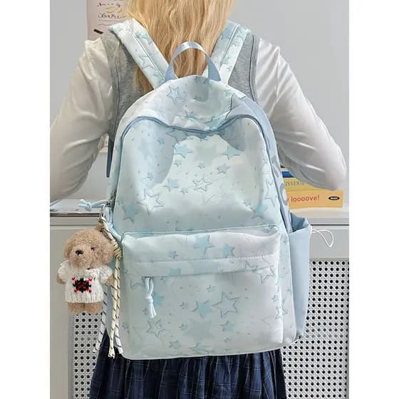 Reduzir a carga versão coreana mochila Mori estrela simples moda feminina mochila feminina estilo japonês mochila estuda