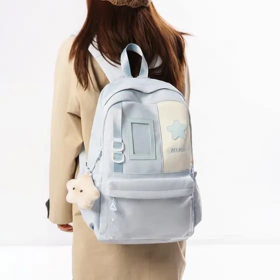 Estudantes do ensino médio mochila feminina fresca doce menina estilo Preppy estudantes do ensino médio transparente cos