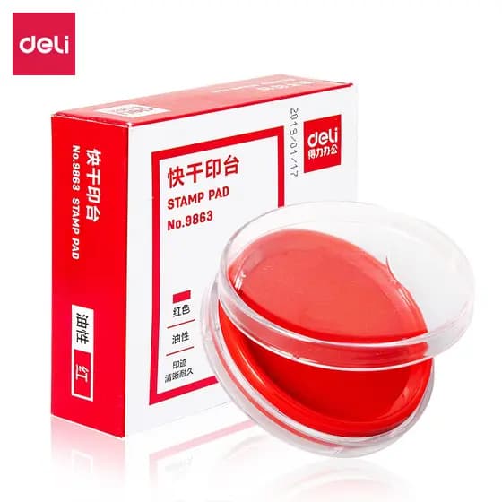Deli (deli) φ 80mm Transparente Redondo Financeiro Almofada de Tinta de Secagem Rápida Almofada de Tinta Material de Esc