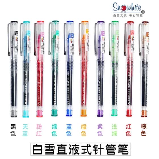 Baixue X55 caneta Roll-On líquida reta uso do estudante exame 0.5 caneta Gel assinatura caneta cor manual caneta agulha
