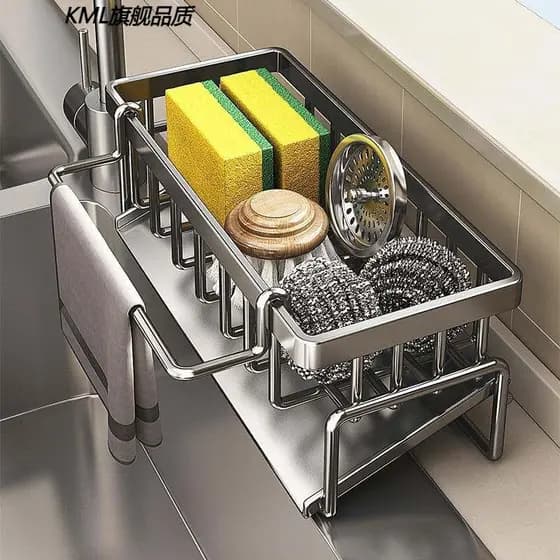 Rack de cozinha esponja dreno rack torneira pia vegetal lavar louça suprimentos pano armazenamento dreno rack