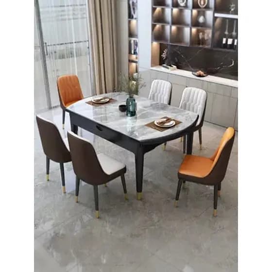 Moderno e minimalista ardósia mesa de jantar cadeira combinação luz italiana luxo grande pequeno apartamento doméstico d