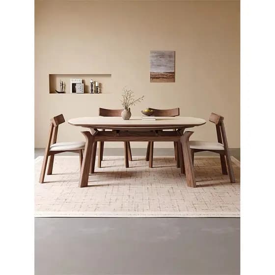 Estilo Medieval Rock mesa de jantar cadeira combinação casa pequeno apartamento dobrável retrátil quadrado redondo mesa